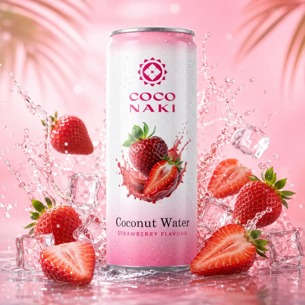 Apă de cocos cu căpșuni COCONAKI Strawberry 320ml