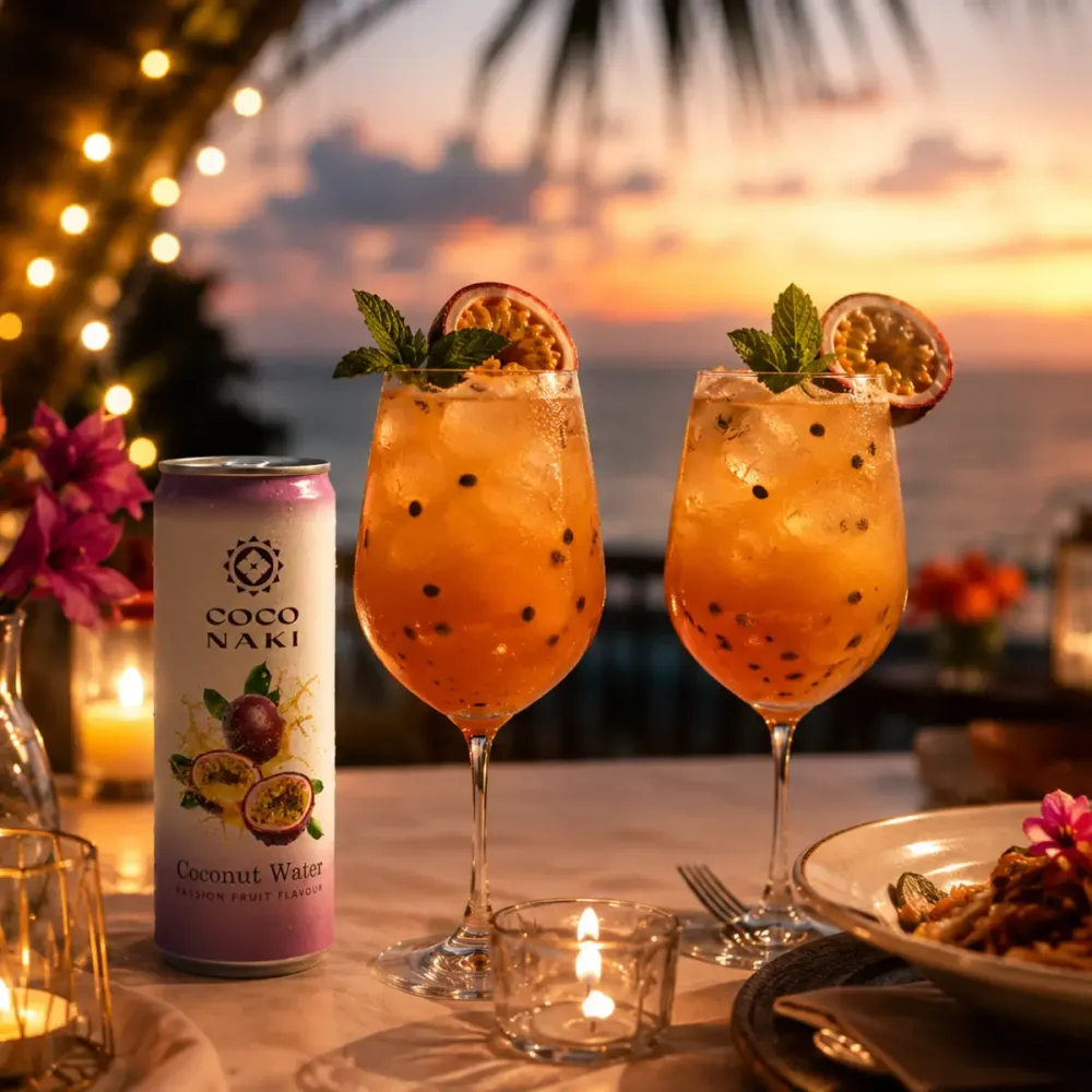 Apă de cocos cu fructul pasiunii COCONAKI Passion Fruit 320ml