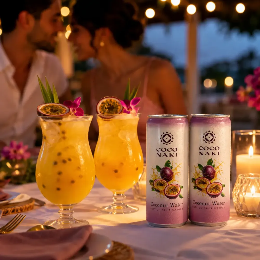 Apă de cocos cu fructul pasiunii COCONAKI Passion Fruit 320ml
